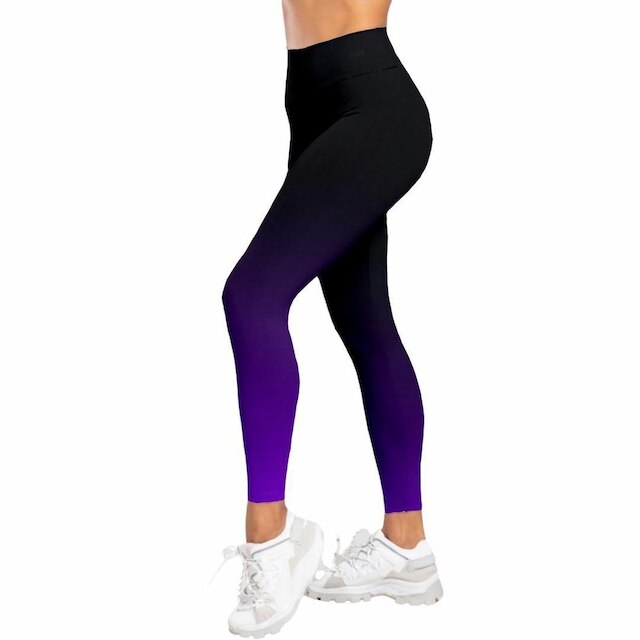 Kit Calça Legging Cós Alto Blusa Feminina Academia Degrade Moda Fitness Caminhada Pilates Treino