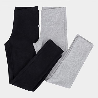 Kit Calça Legging Infantil Hering Menina - 2 Peças - Feminino