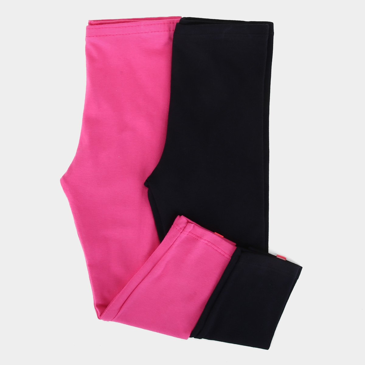 Kit Calça Legging Infantil Kely & Kety Básica Menina - 2 Peças - Preto+Pink Menor preço em Kit Calça Legging Infantil Kely & Kety Básica Menina - 2 Peças - Preto+Pink
