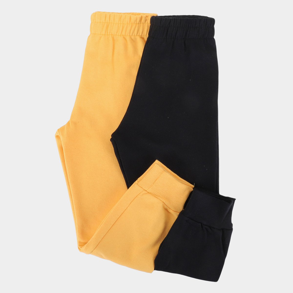 Kit Calça Moletom Peluciado Infantil Candy Kids Básico 2 Peças - Preto+Mostarda é boa?