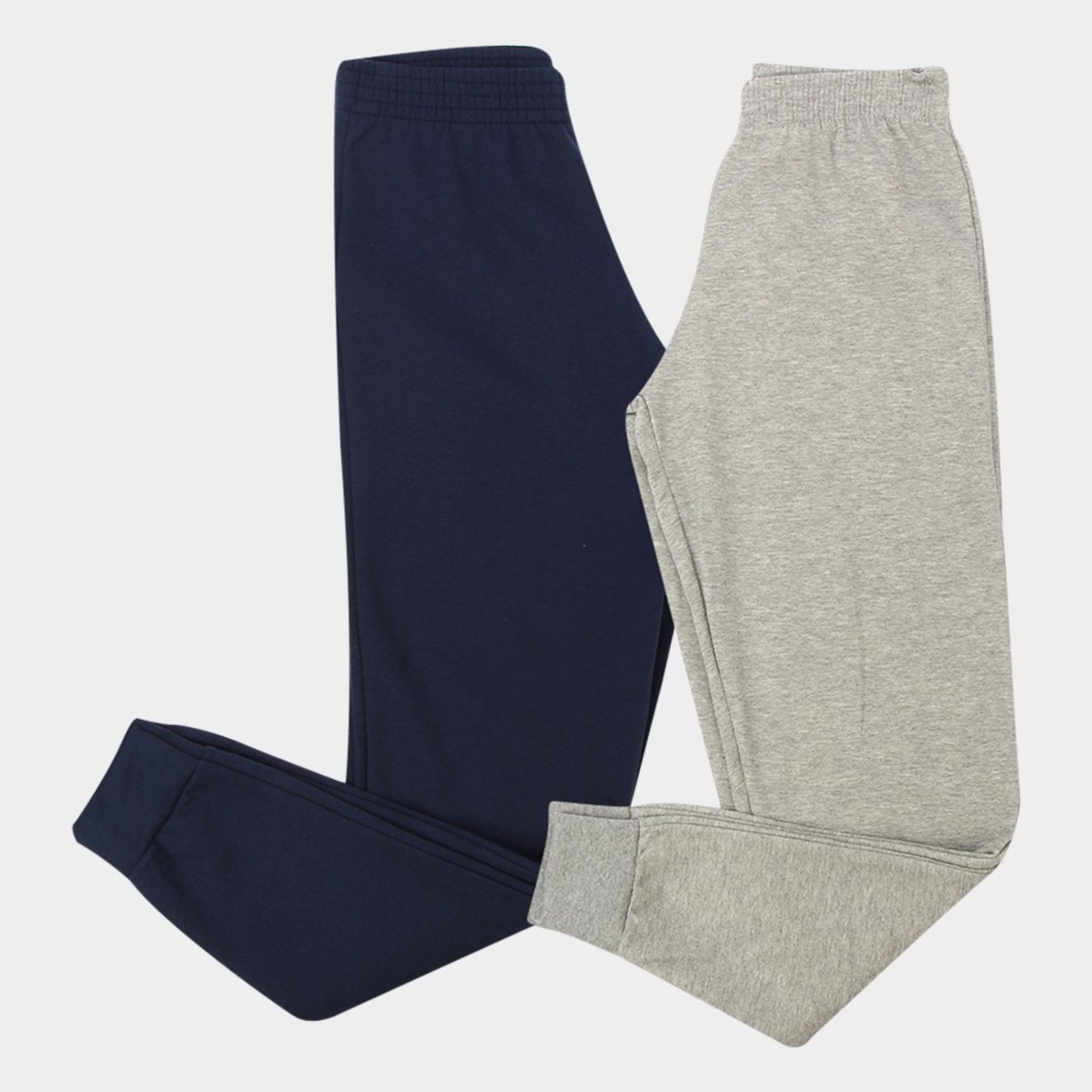Kit Calças Moletom Theree Hands Lisas 2 Peças Feminina - Cinza+Marinho Menor preço em Kit Calças Moletom Theree Hands Lisas 2 Peças Feminina - Cinza+Marinho