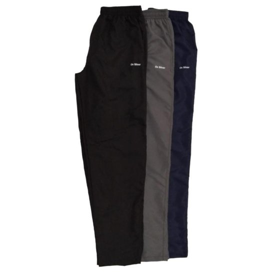 Kit Calças Tactel Ox Silver Básica 3 Peças Masculina
