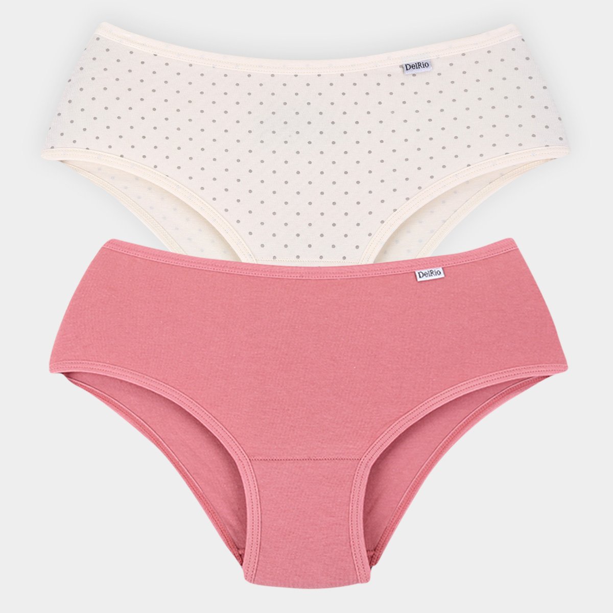 Kit Calcinha Alta DelRio Cotton 2 Peças - Rosa+Cinza Menor preço em Kit Calcinha Alta DelRio Cotton 2 Peças - Rosa+Cinza