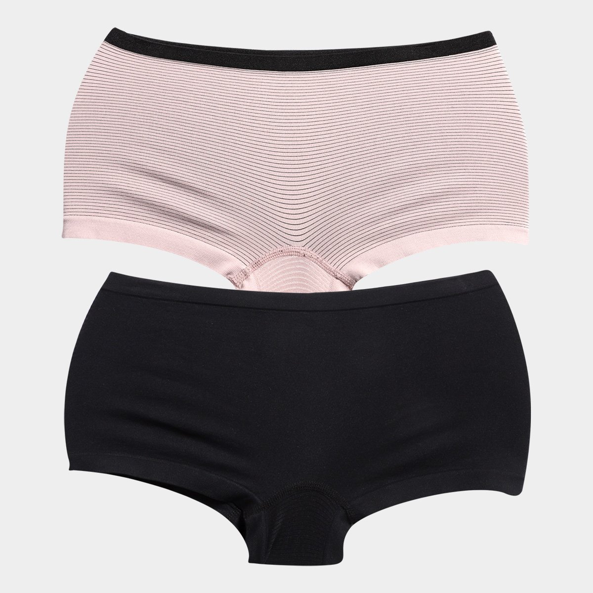 Kit Calcinha Boxer DelRio Sem Costura Feminina 2 Peças - Preto+Bege Menor preço em Kit Calcinha Boxer DelRio Sem Costura Feminina 2 Peças - Preto+Bege