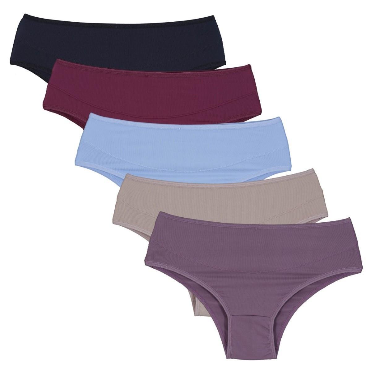 Kit Calcinha Compra De Lingerie Graciosa Microfibra Frente Dupla 5 Peças - Preto+Azul Menor preço em Kit Calcinha Compra De Lingerie Graciosa Microfibra Frente Dupla 5 Peças - Preto+Azul