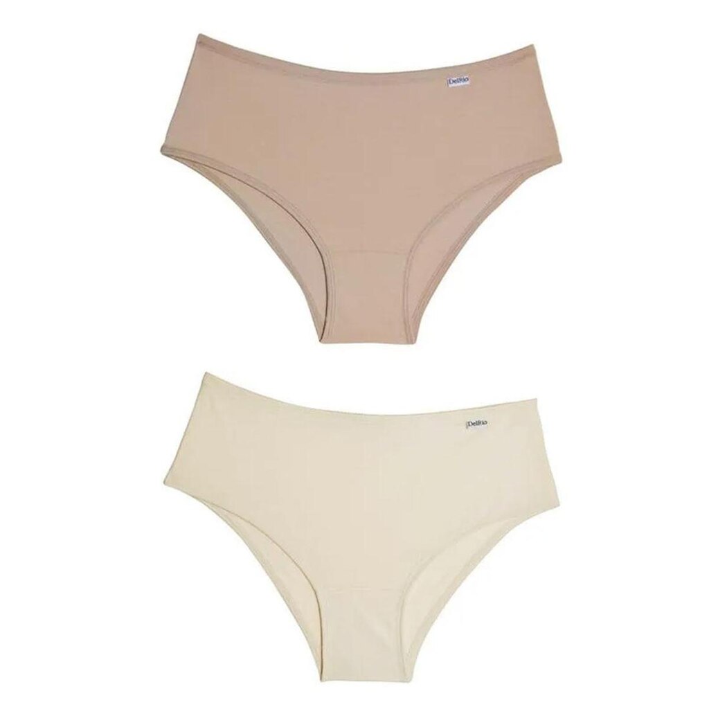 Kit Calcinha Del Rio Feminina 2 Peças Cotton Algodão Cós Largo