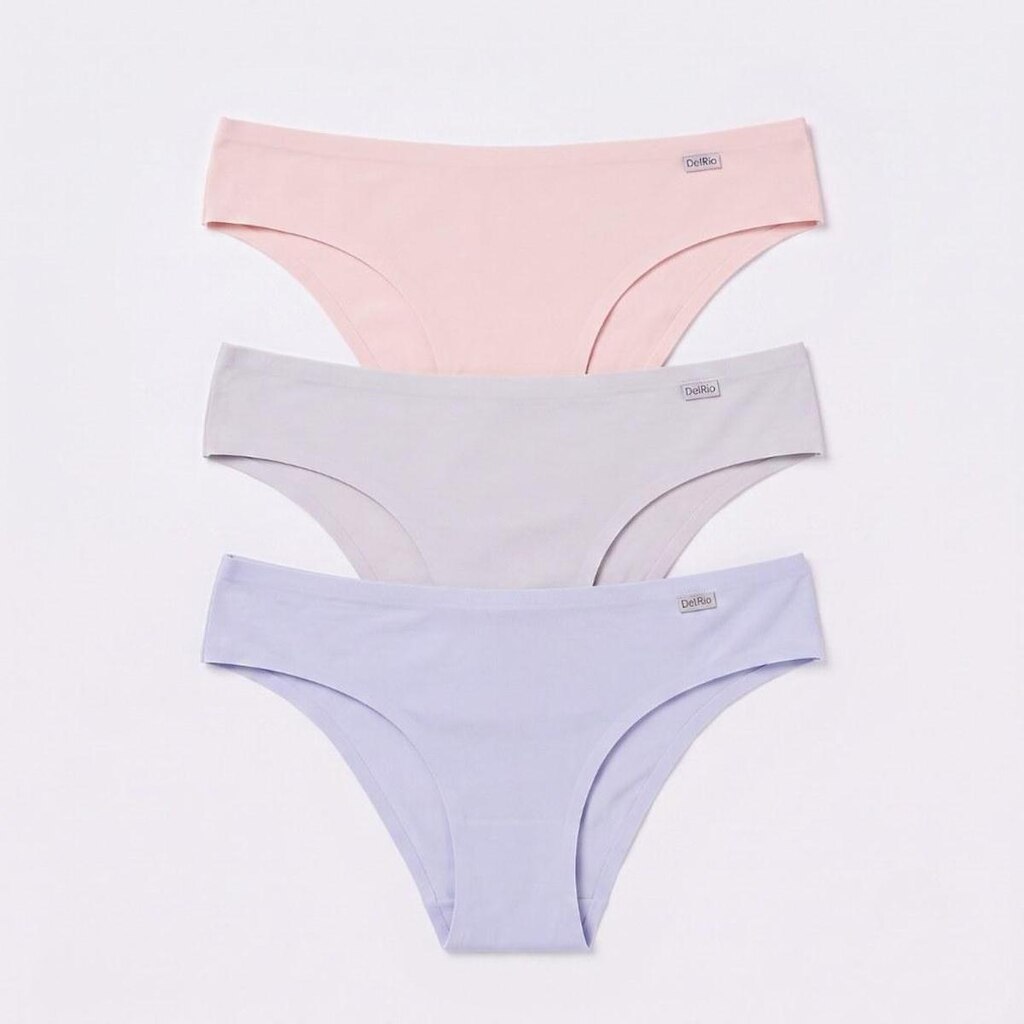 Kit Calcinha Del Rio Feminina 3 Peças Cotton Algodão Biquini