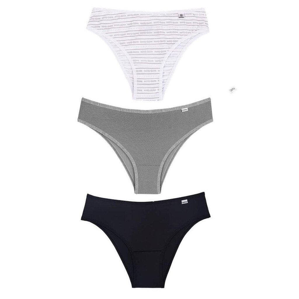 Kit Calcinha Del Rio Feminina 3 Peças Microfibra Biquíni