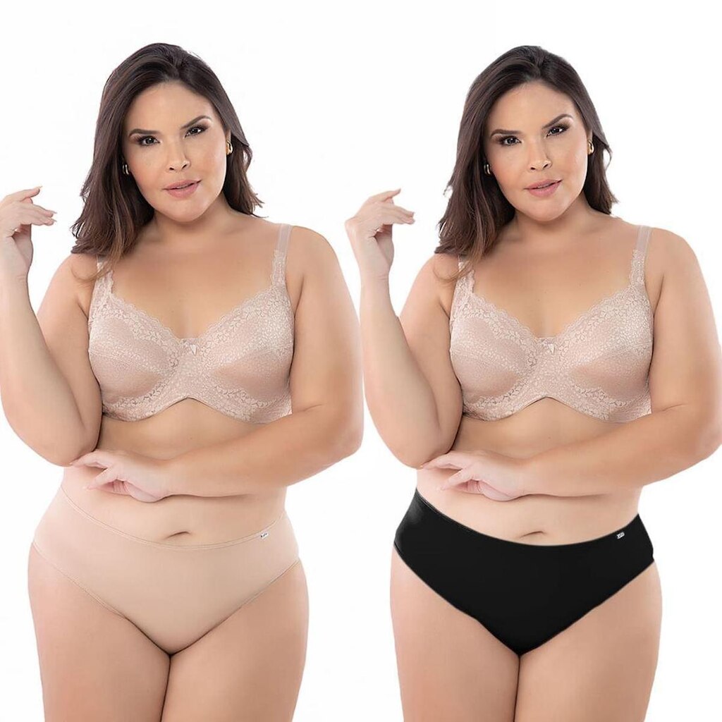 Kit Calcinha Del Rio Feminina Microfibra 2 Peças Cós Largo