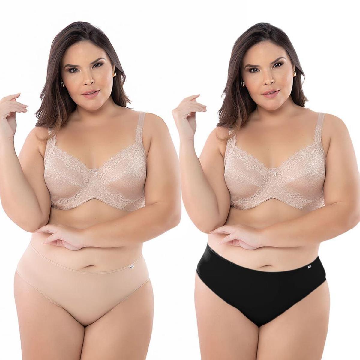 Kit Calcinha Del Rio Feminina Microfibra 2 Peças Cós Largo