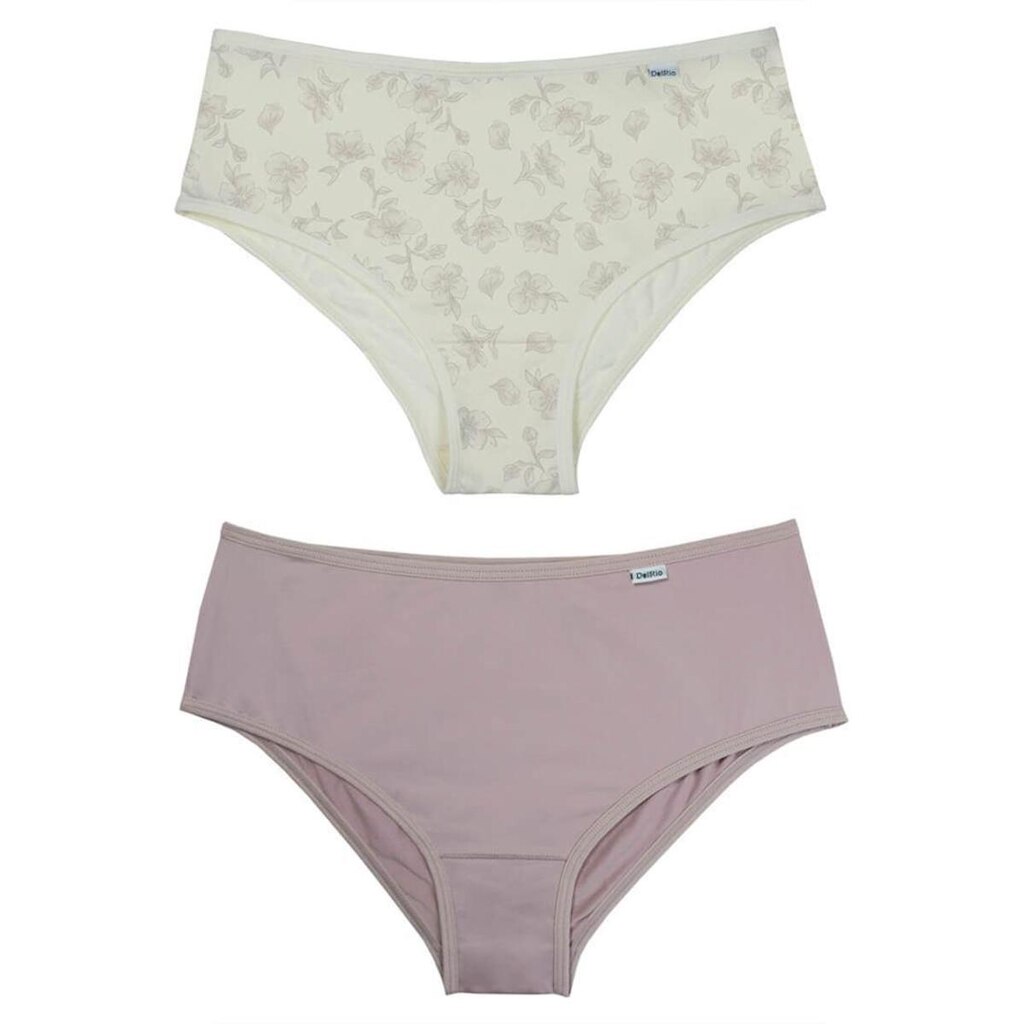Kit Calcinha Del Rio Feminina Microfibra 2 Peças Cós Largo