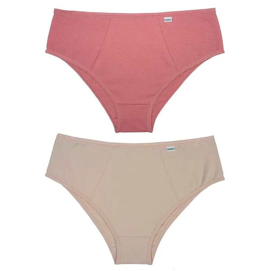 Kit Calcinha Feminina 2 Peças Del Rio Cós Largo Cotton Algodão Lisa