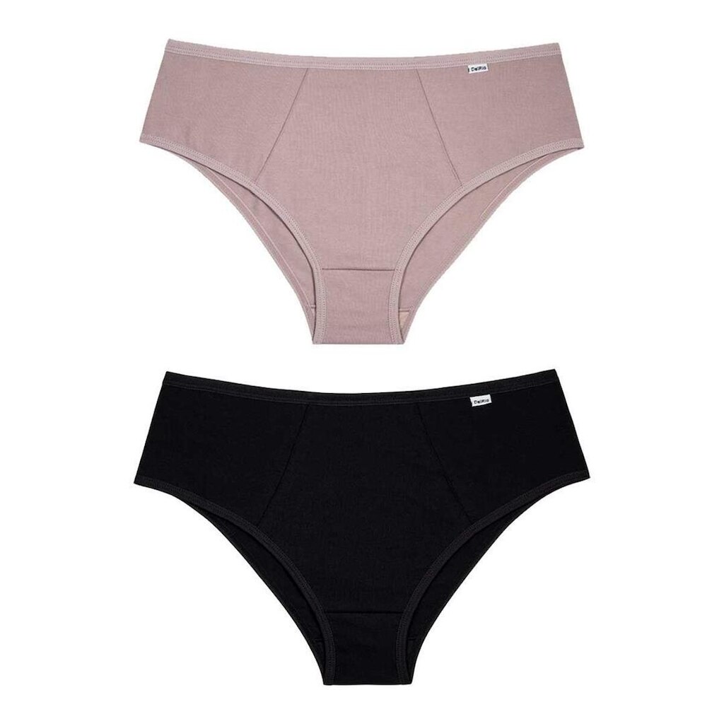 Kit Calcinha Feminina 2 Peças Del Rio Cós Largo Cotton Algodão Lisa