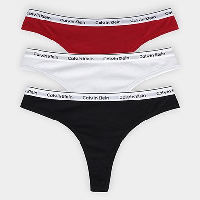 Kit Calcinha Fio Dental Calvin Klein Mini Modern - 3 Peças - Feminino