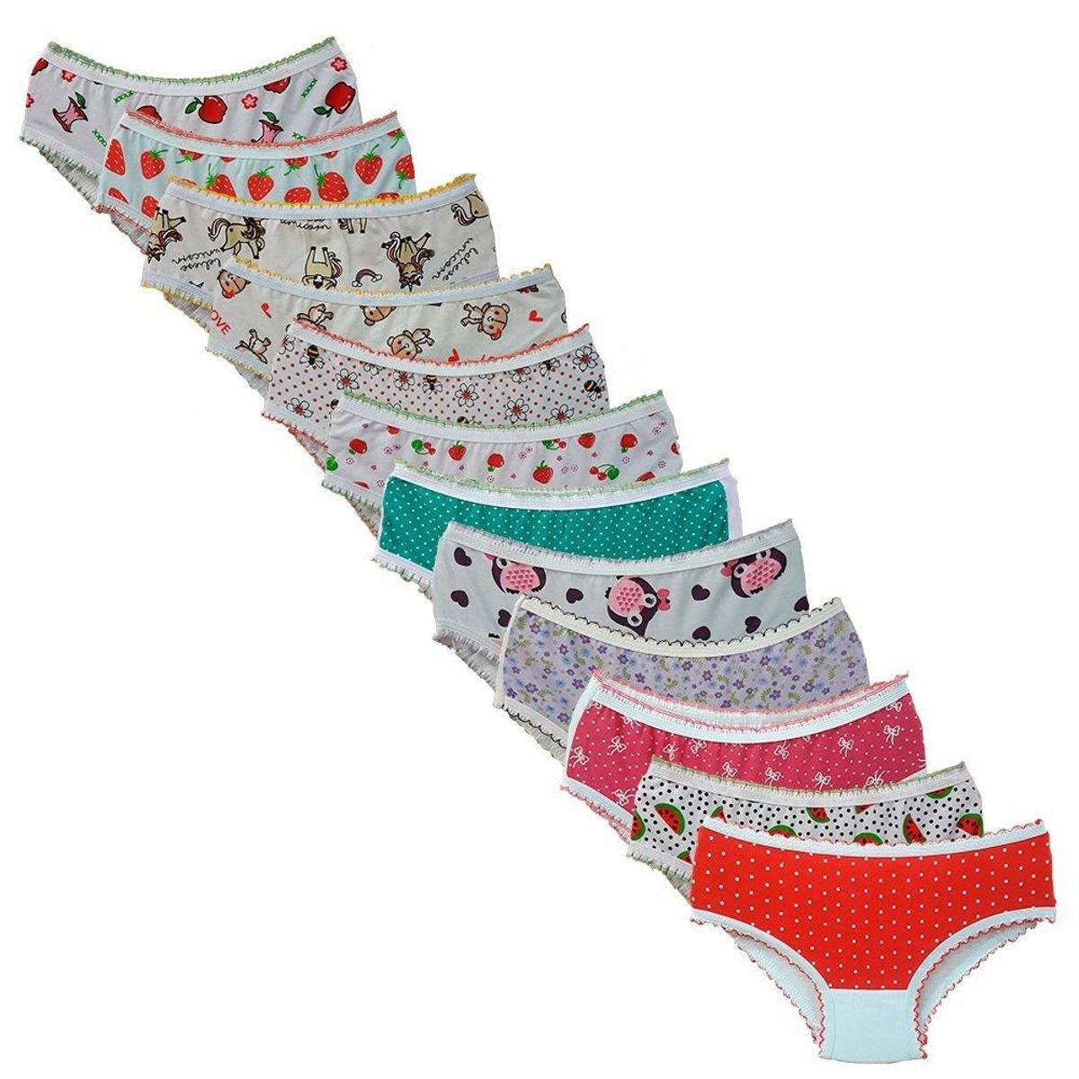 Kit Calcinha Infantil DCP Kids Estampada em Algodão Sortidas 12 peças Menor preço em Kit Calcinha Infantil DCP Kids Estampada em Algodão Sortidas 12 peças