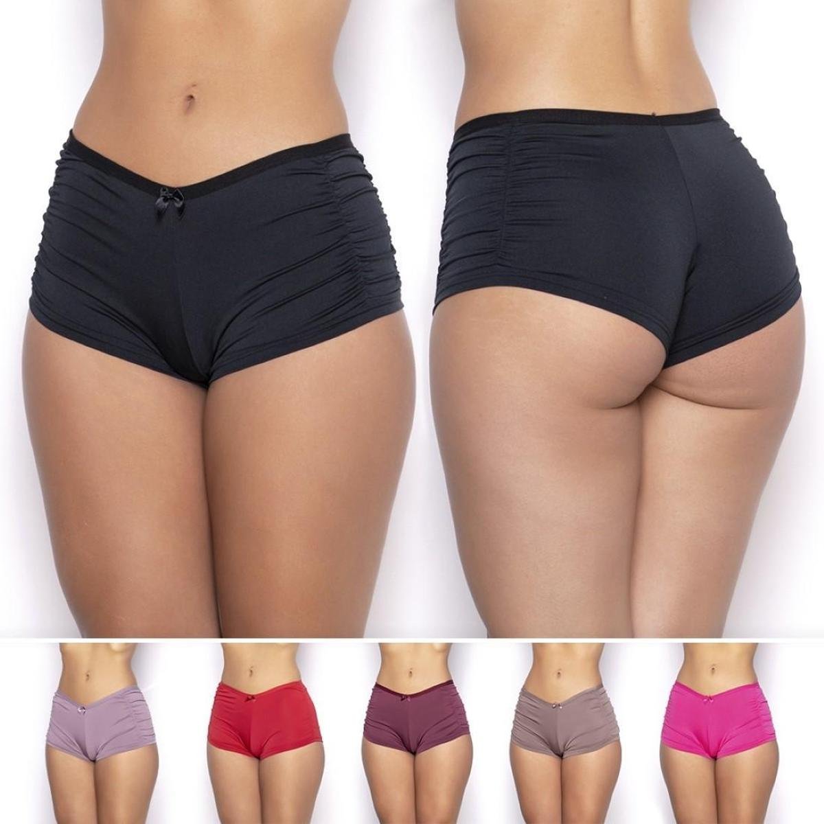 Kit Calcinha Jam Lingerie Caleçon Gatria Lateral Franzida 5 Peças Feminina - Colorido Menor preço em Kit Calcinha Jam Lingerie Caleçon Gatria Lateral Franzida 5 Peças Feminina - Colorido