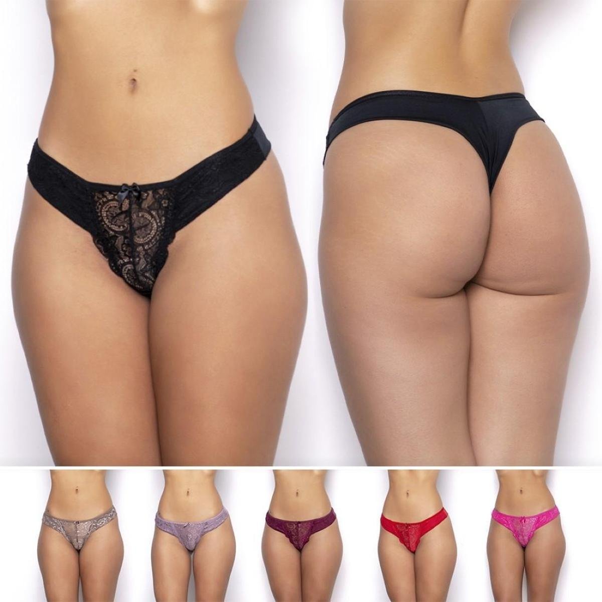 Kit Calcinha Jam Lingerie Gatria Fio Dental Duplo Renda Sobreposta 5 Peças Feminino - Colorido Menor preço em Kit Calcinha Jam Lingerie Gatria Fio Dental Duplo Renda Sobreposta 5 Peças Feminino - Colorido