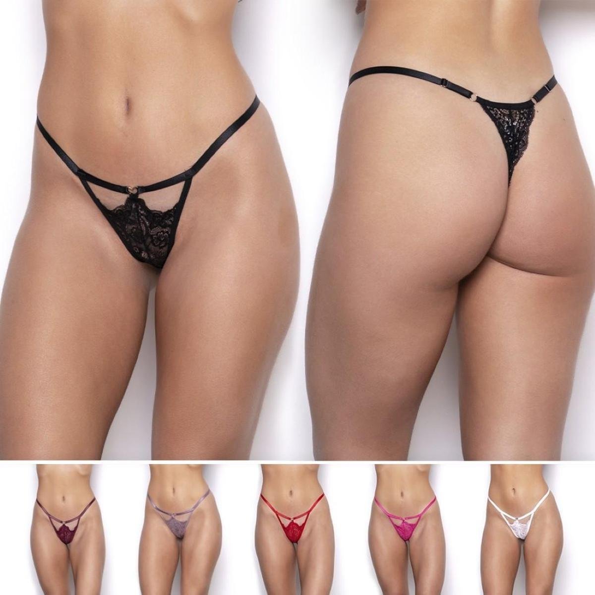 Kit Calcinha Jam Lingerie String Fio Dental Gatria Renda 5 Peças Feminina - Colorido Menor preço em Kit Calcinha Jam Lingerie String Fio Dental Gatria Renda 5 Peças Feminina - Colorido