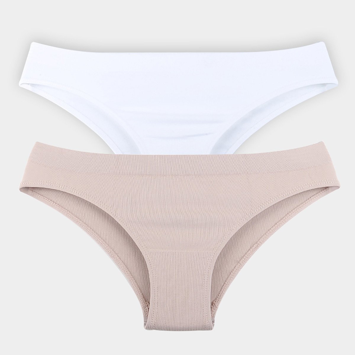 Kit Calcinha Lupo Biquíni 2 Peças - Branco+Bege Menor preço em Kit Calcinha Lupo Biquíni 2 Peças - Branco+Bege