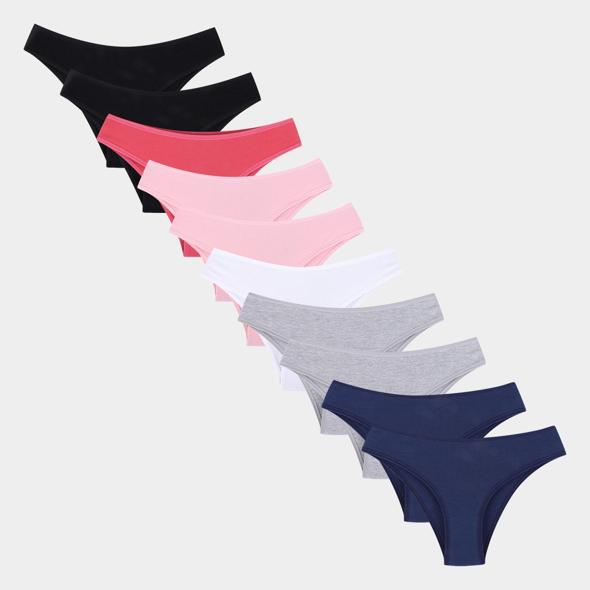 Kit Calcinha Tanga Delcotton Algodão 10 Peças - Preto+Rosa Menor preço em Kit Calcinha Tanga Delcotton Algodão 10 Peças - Preto+Rosa