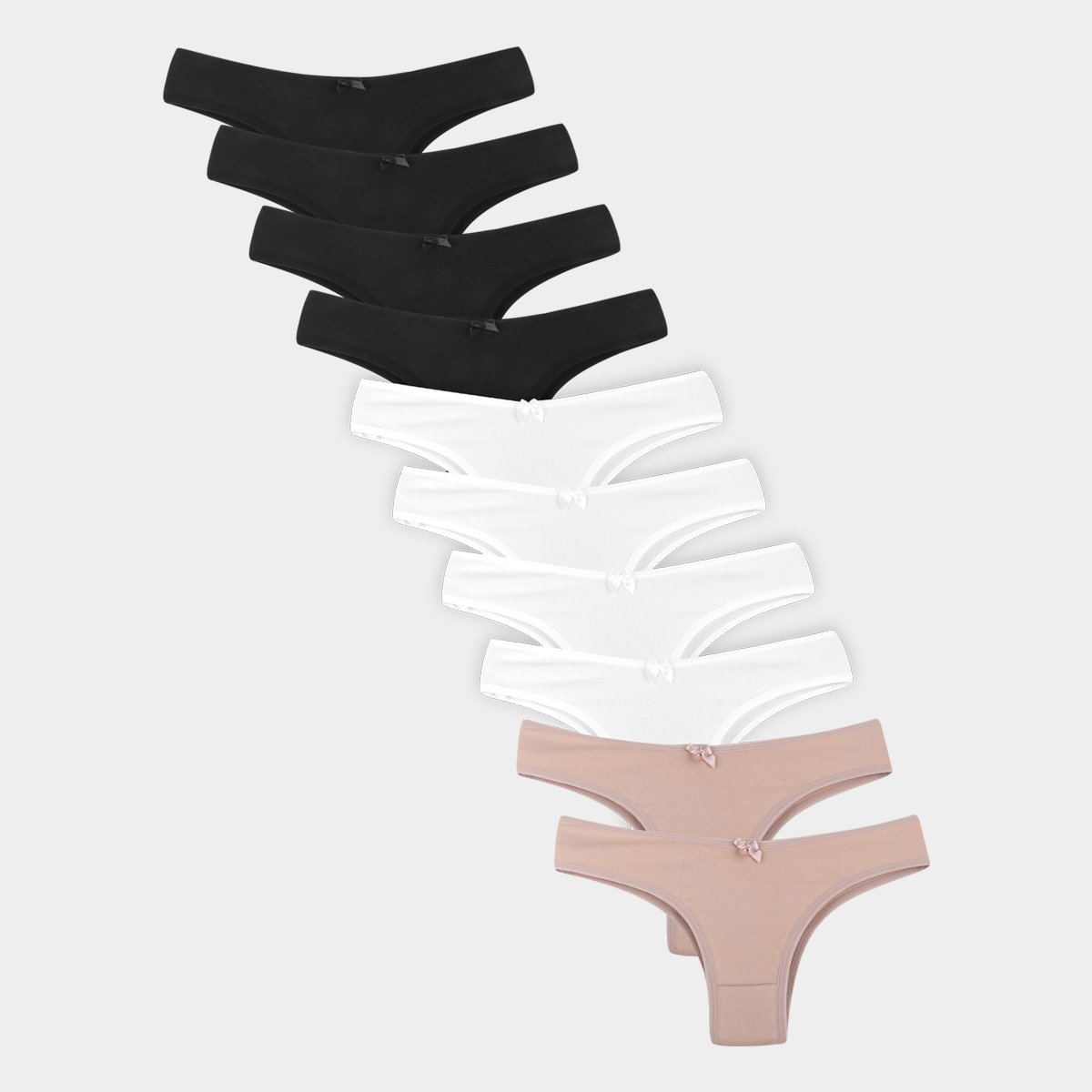 Kit Calcinha Tanga La Math's Confort 10 Peças - Preto+Branco Menor preço em Kit Calcinha Tanga La Math's Confort 10 Peças - Preto+Branco