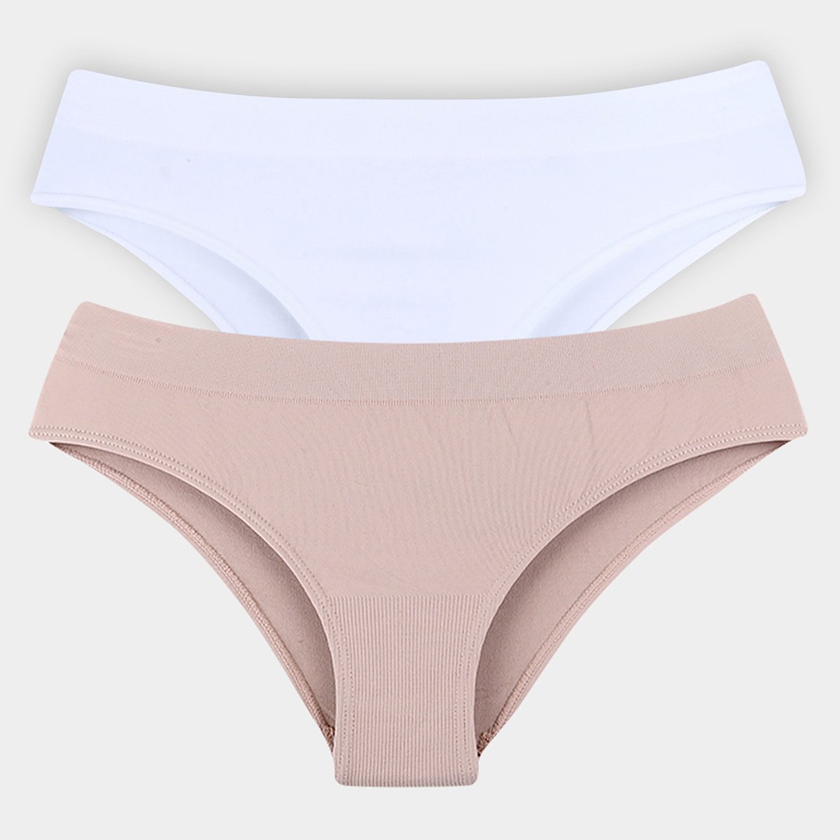 Kit Calcinha Tanga Lupo Básica C/ 2 Peças - Branco+Bege | Zattini