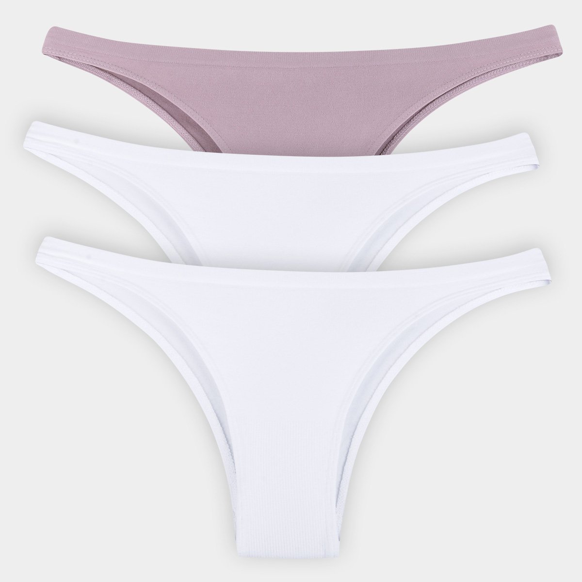 Kit Calcinha Tanga She Básica Feminino 3 Peças - Branco+Rosa Menor preço em Kit Calcinha Tanga She Básica Feminino 3 Peças - Branco+Rosa