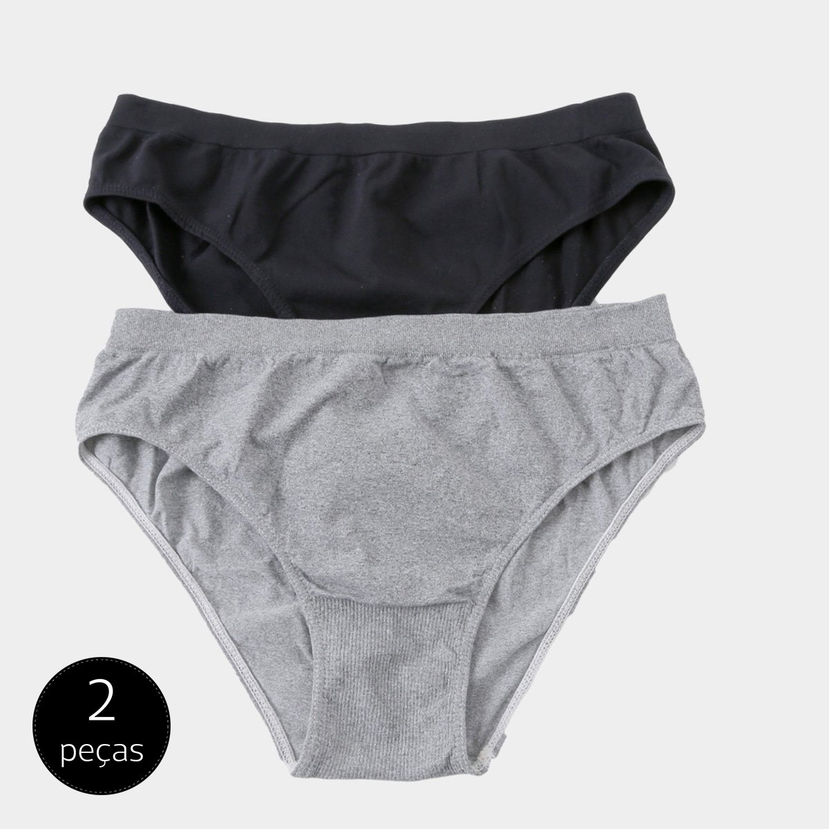 Kit Calcinha Tanga Trifil 2 Peças - Preto+Cinza Menor preço em Kit Calcinha Tanga Trifil 2 Peças - Preto+Cinza