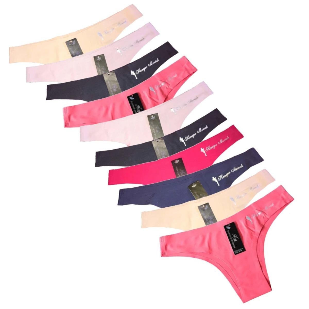 Kit Calcinhas Hangar Moriah Tanga Sem Costura 10 Peças - Branco+Rosa |  Zattini