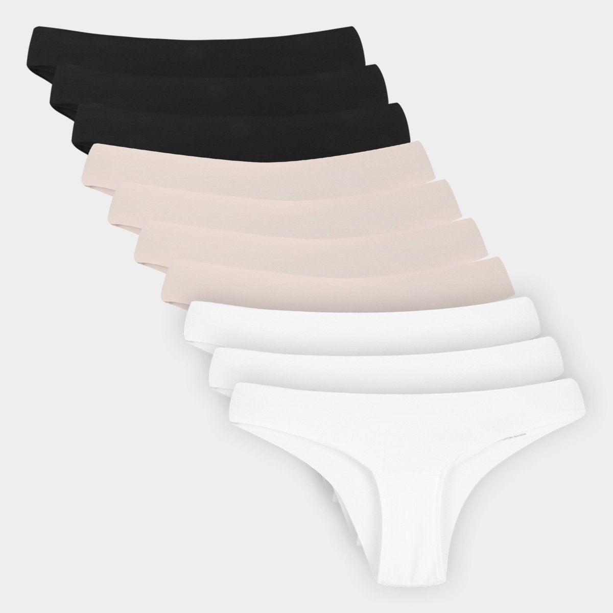 Kit Calcinhas Tanga Bonjour Costura Invisível - Branco+Preto Menor preço em Kit Calcinhas Tanga Bonjour Costura Invisível - Branco+Preto