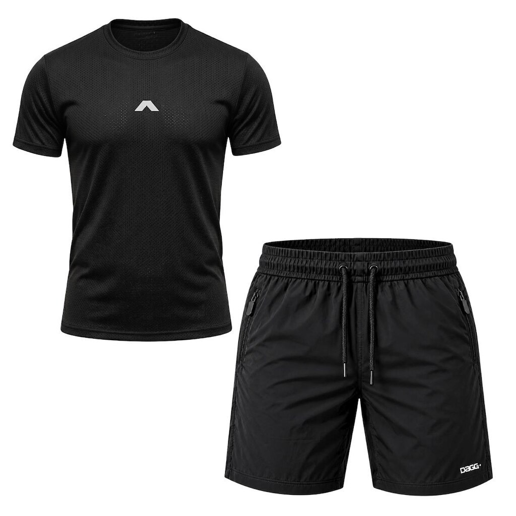 Kit Camisa Dry Masculina Esportiva + Short Tactel Dagg para Treino e Academia