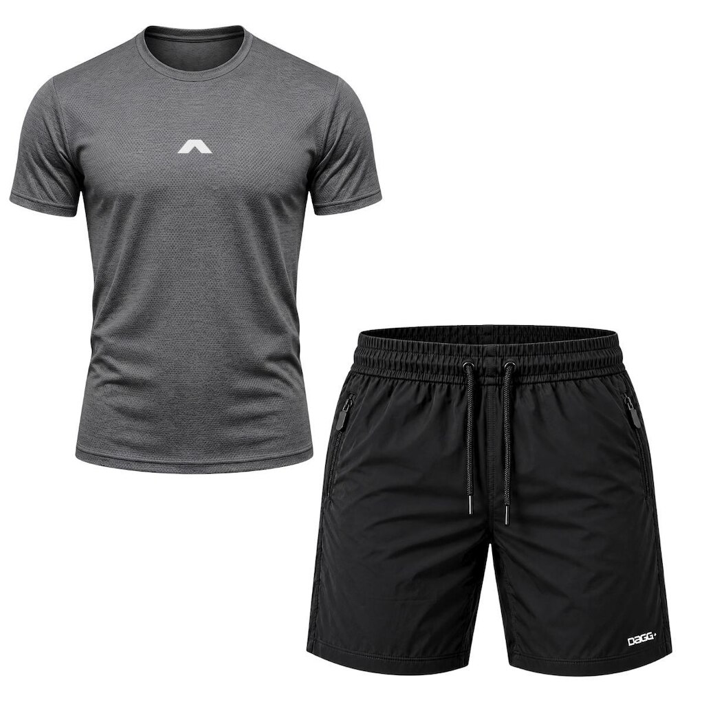 Kit Camisa Dry Masculina Esportiva + Short Tactel Dagg para Treino e Academia