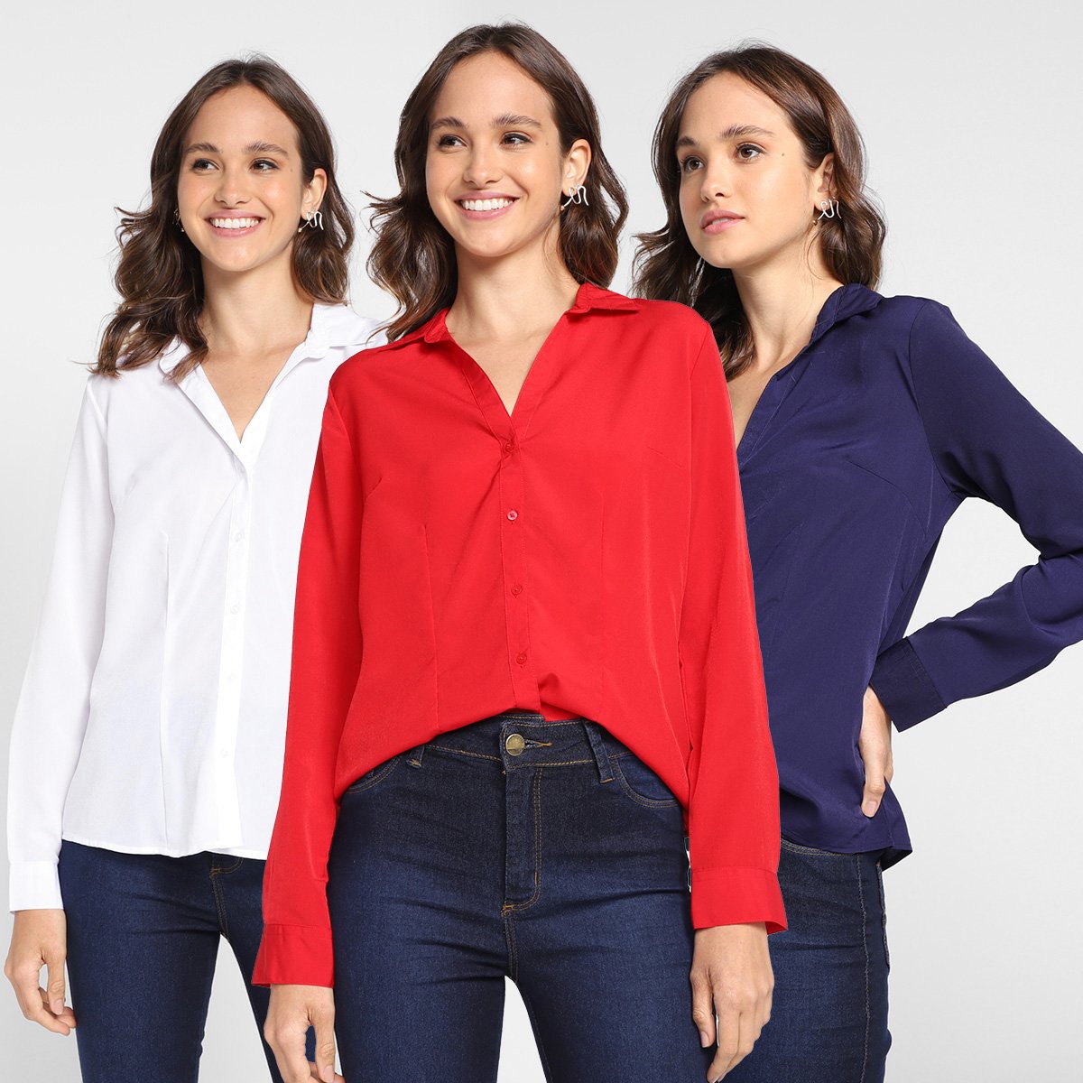 Kit Camisa Manga Longa Alirio We're the Basic C/ 3 Peças Feminina - Colorido é ruim? Kit Camisa Manga Longa Alirio We're the Basic C/ 3 Peças Feminina - Colorido é boa?