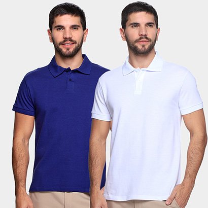 Kit Camisa Polo Burn Básica C/ 2 Peças Masculina - Masculino