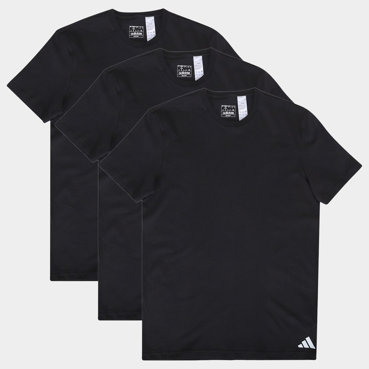 Kit Camiseta Adidas Básicas 3 Peças Masculino Menor preço em Kit Camiseta Adidas Básicas 3 Peças Masculino