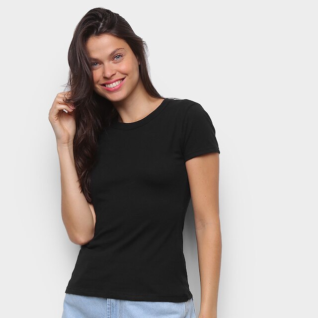 Kit Camiseta Básica Hering Manga Curta Feminina 2 Peças