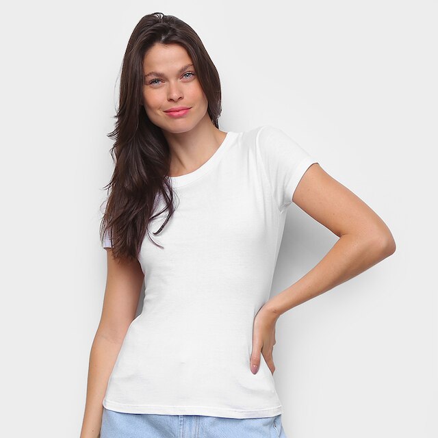 Kit Camiseta Básica Hering Manga Curta Feminina 2 Peças