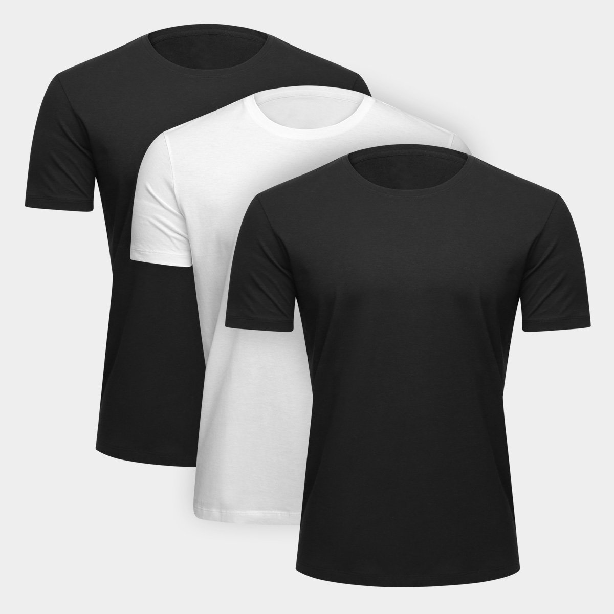 Kit Camiseta Básica Masculina c/ 3 Peças - Preto+Branco é ruim? Kit Camiseta Básica Masculina c/ 3 Peças - Preto+Branco é boa?
