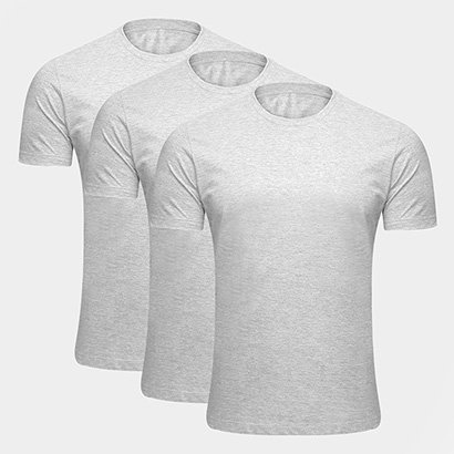 Kit Camiseta Básica Masculina c/ 3 Peças - Masculino
