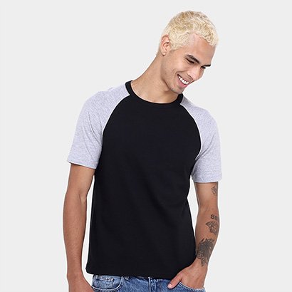 Kit Camiseta Básica Raglan Masculina c/ 2 Peças - Masculino