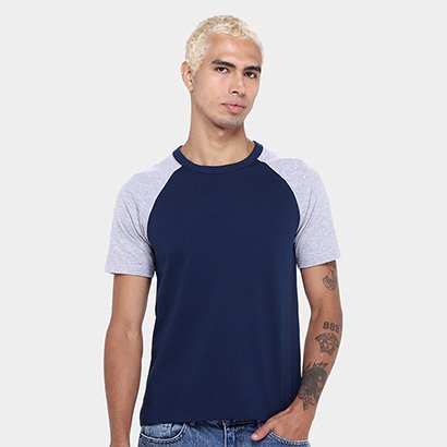 Kit Camiseta Básica Raglan Masculina c/ 2 Peças - Masculino