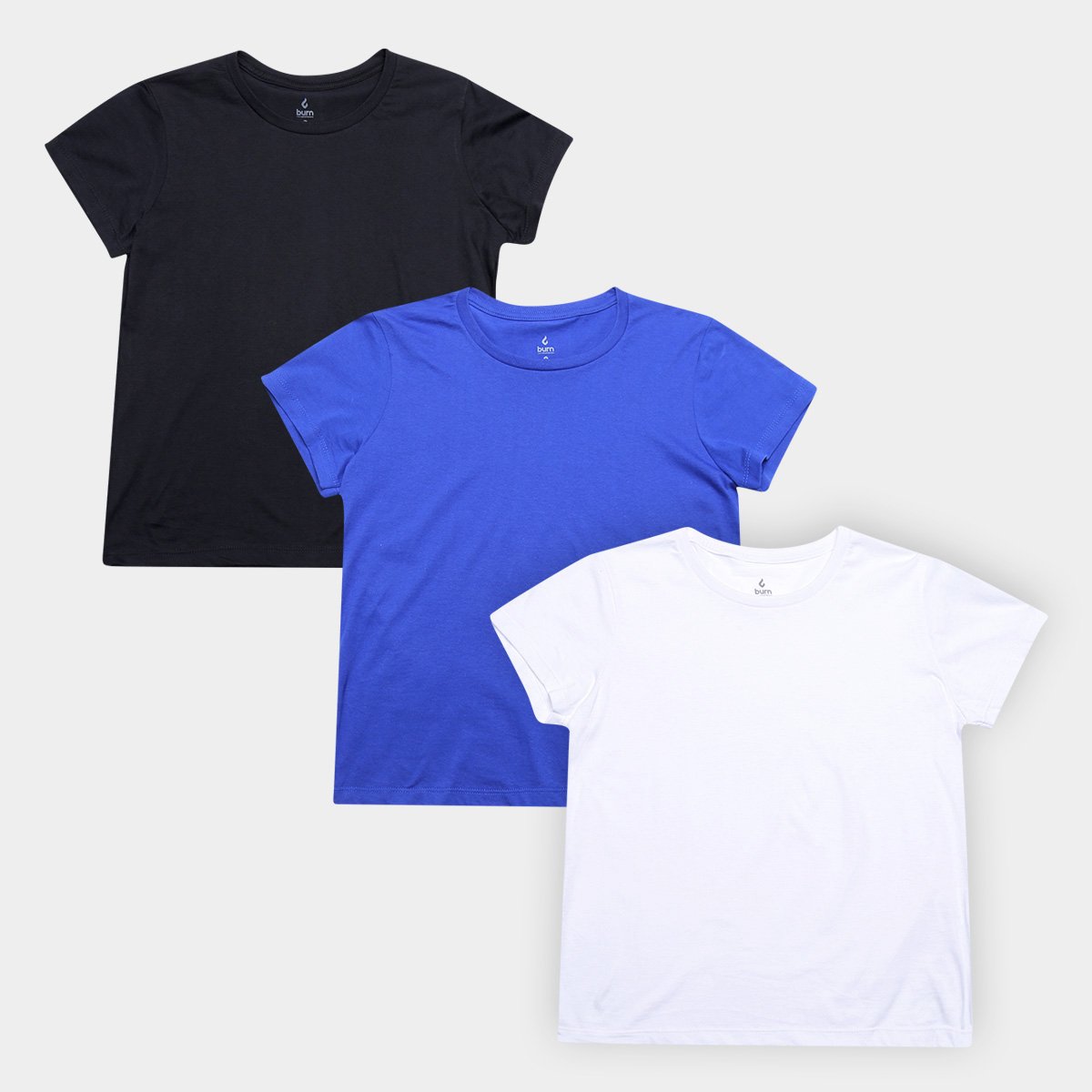 Kit Camiseta Burn Básica c/ 3 Peças Feminina - Preto+Azul é ruim? Kit Camiseta Burn Básica c/ 3 Peças Feminina - Preto+Azul é boa?