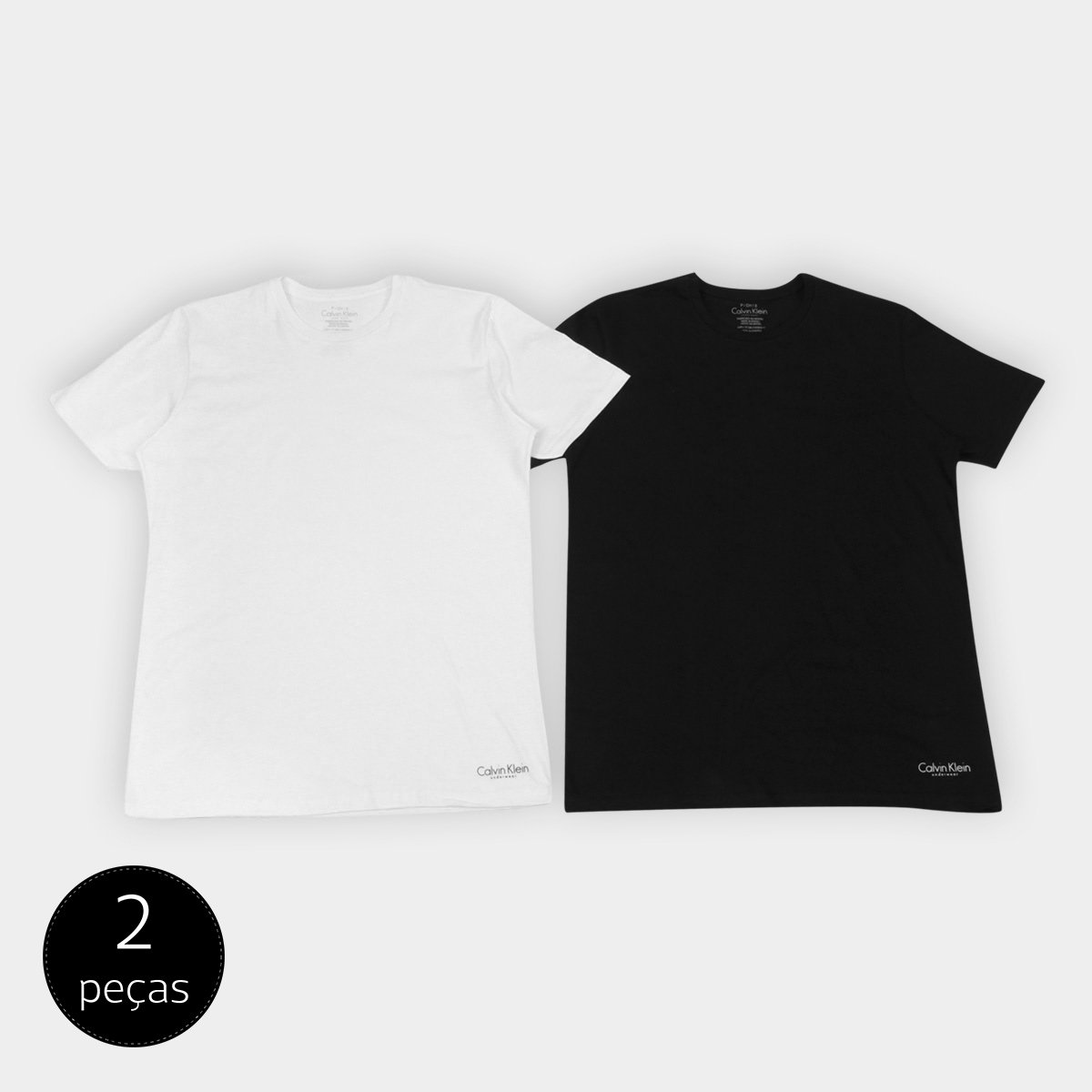 Kit Camiseta Calvin Klein Básica Masculina 2 Peças - Preto+Branco é ruim? Kit Camiseta Calvin Klein Básica Masculina 2 Peças - Preto+Branco é boa?