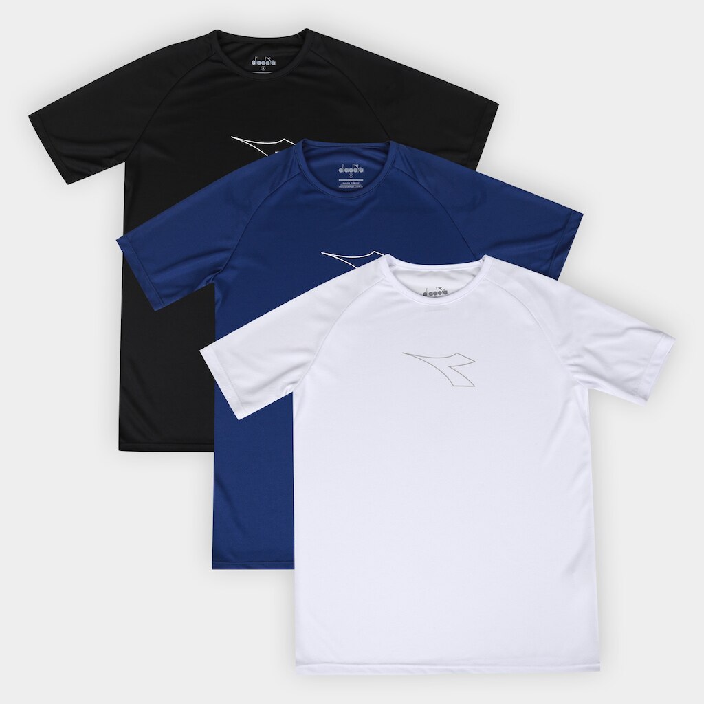Kit Camiseta Diadora Iris 3 Peças Masculina