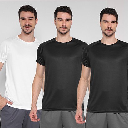 Kit Camiseta Gonew Básica Workout Masculina C/ 3 Peças - Masculino