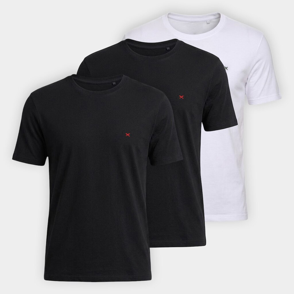 Kit Camiseta Hering Slim Bordado 3 Peças Masculino