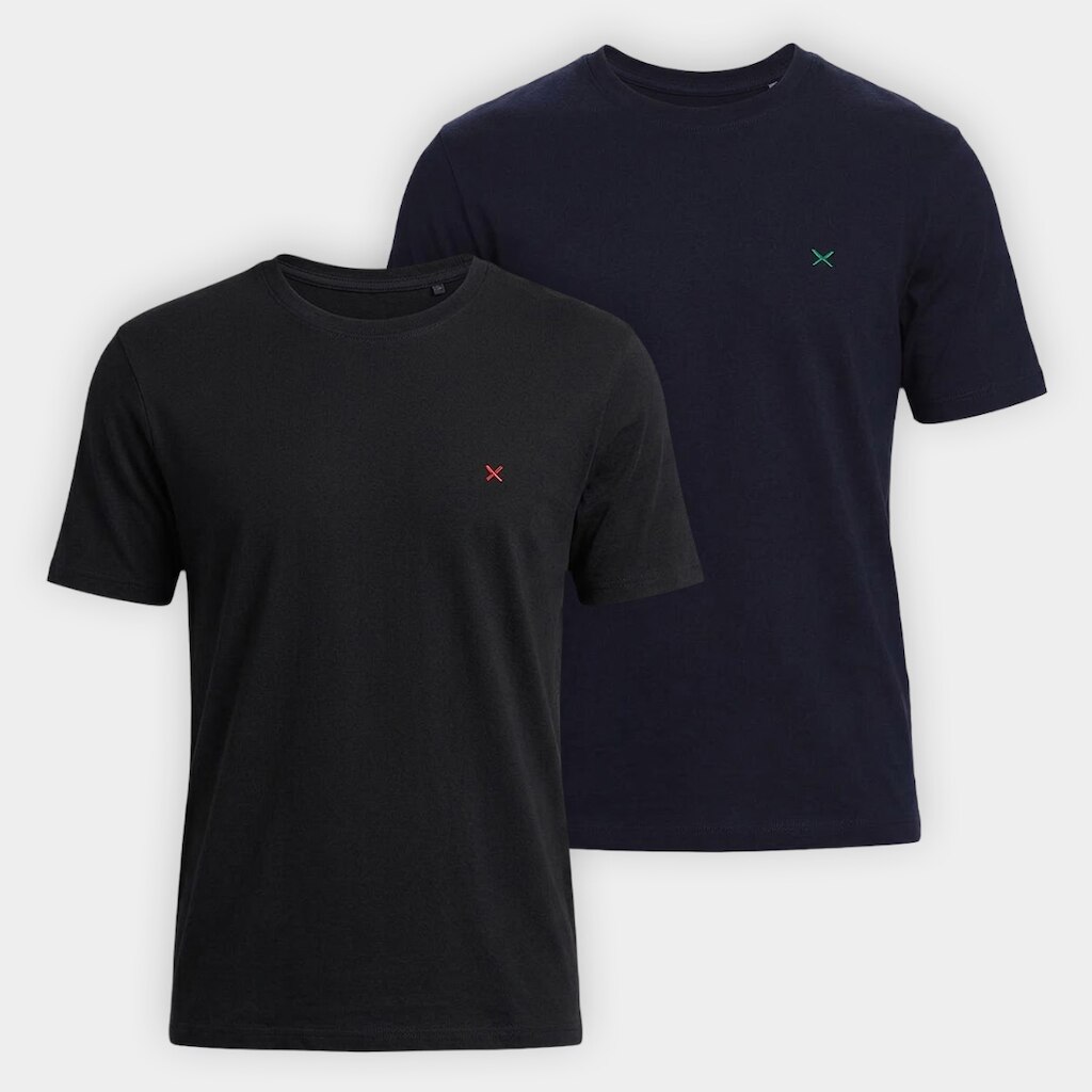 Kit Camiseta Hering Slim Bordado C/ 2 Masculina