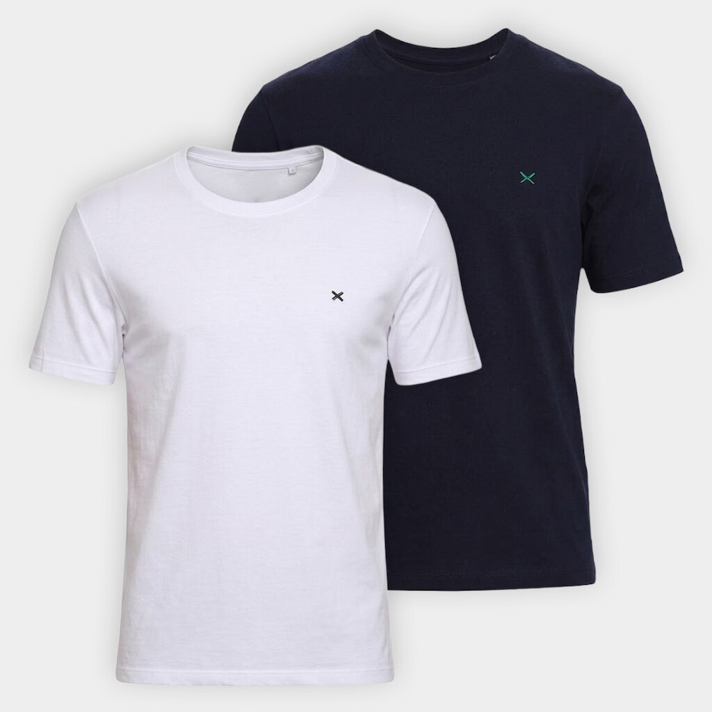 Kit Camiseta Hering Slim Bordado C/ 2 Masculina