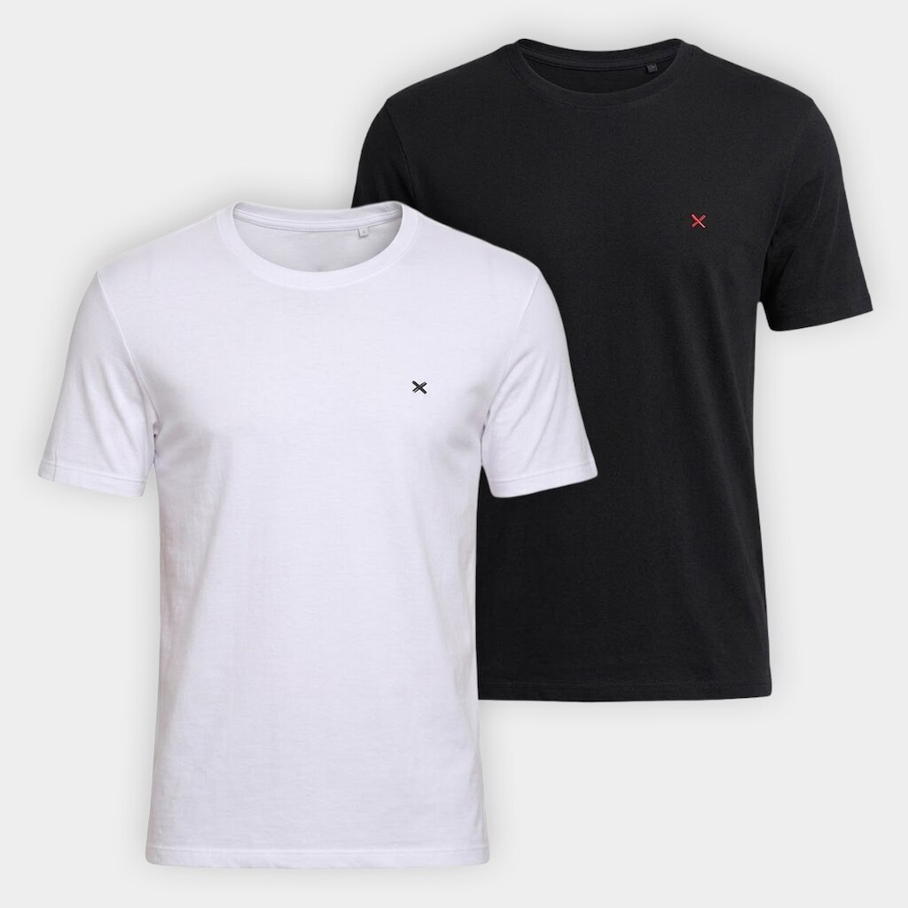 Kit Camiseta Hering Slim Bordado C/ 2 Masculina