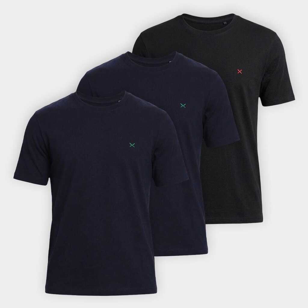 Kit Camiseta Hering Slim Bordado C/ 3 Masculina
